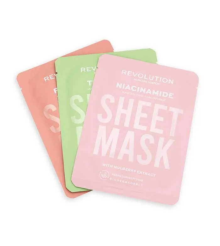 Revolution Skincare - Pack de 3 mascarillas para pieles grasas