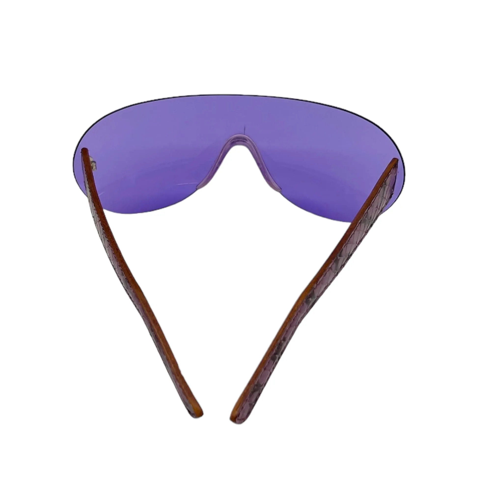 ROBERTO CAVALLI Python Print Shield Sunglasses - Lavender & Black