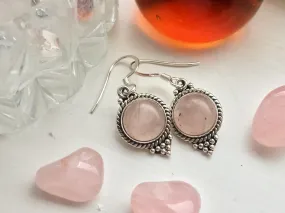 Rose Quartz Cassia Dot Earrings