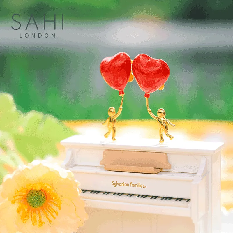 Sahi Heart Shaped Enamel Drop Earrings