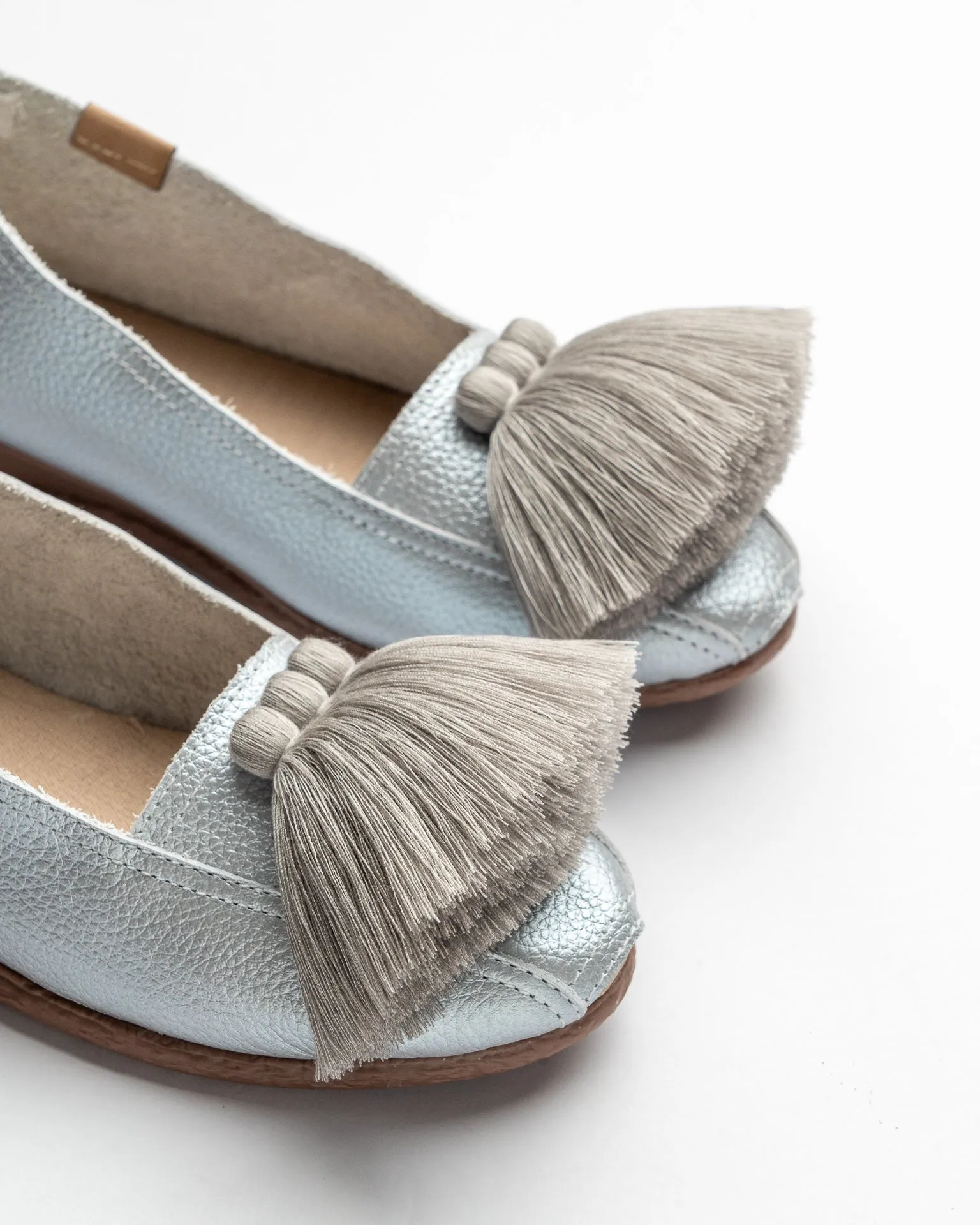 Silver Leather Espadrille