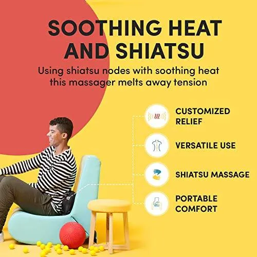 SMAXPRO™ Shiatsu Back & Neck Massage Pillow w/ Heat - Deep Tissue Kneading | Shoulder, Foot