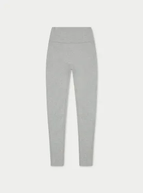 SOFT TOUCH EMBLEM LEGGINGS - GREY MARL