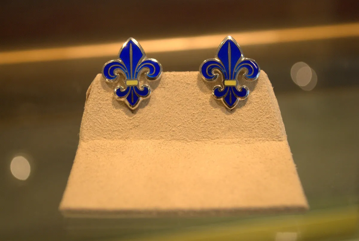 Sterling Silver And Enamel Fleur De Lis