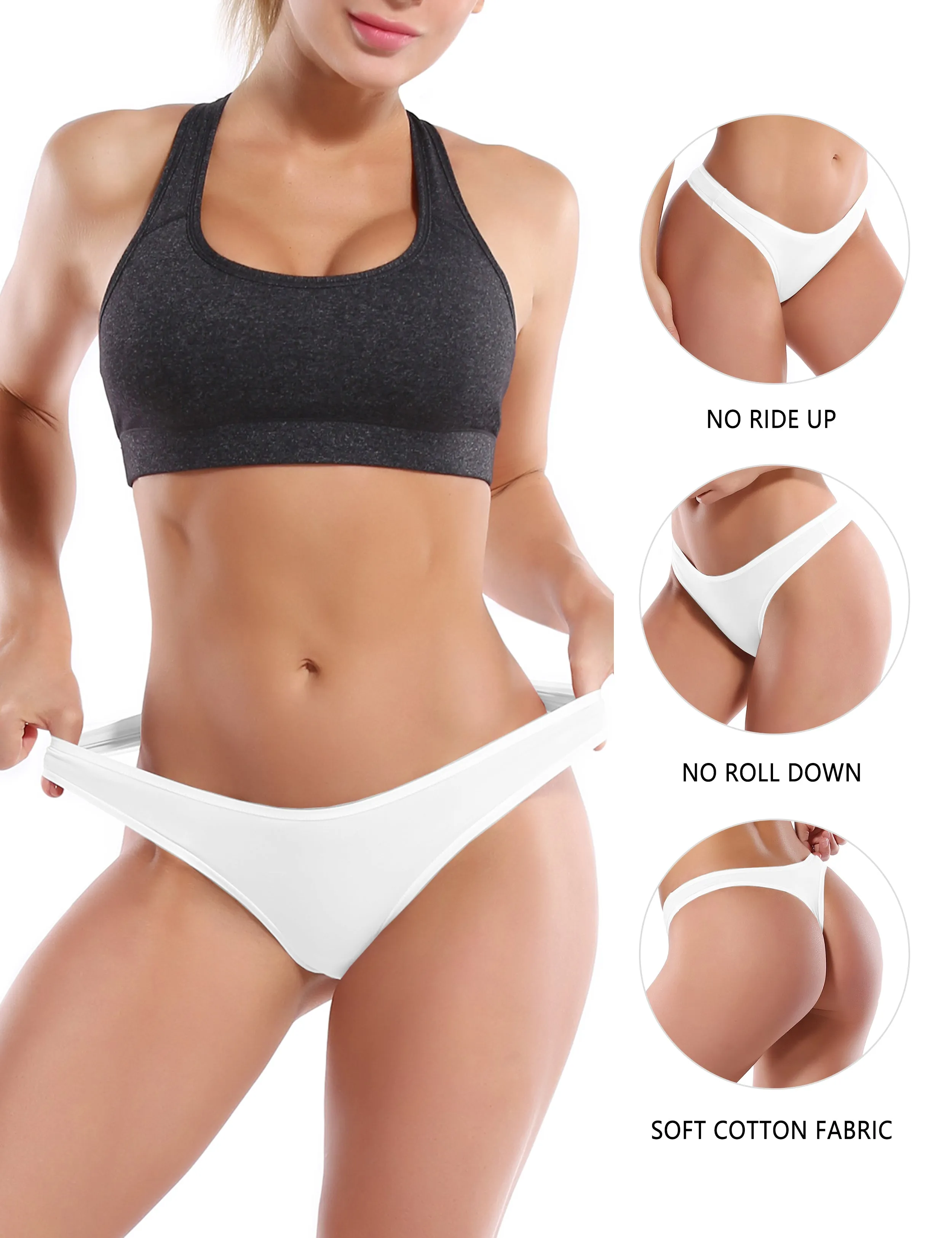 Super Soft Modal Sports Thongs underwear white