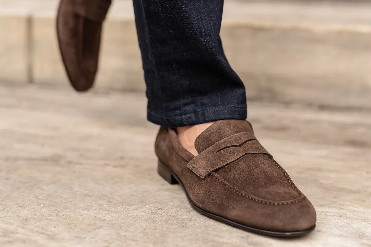 The Edward Penny Loafer - Dark Brown Suede