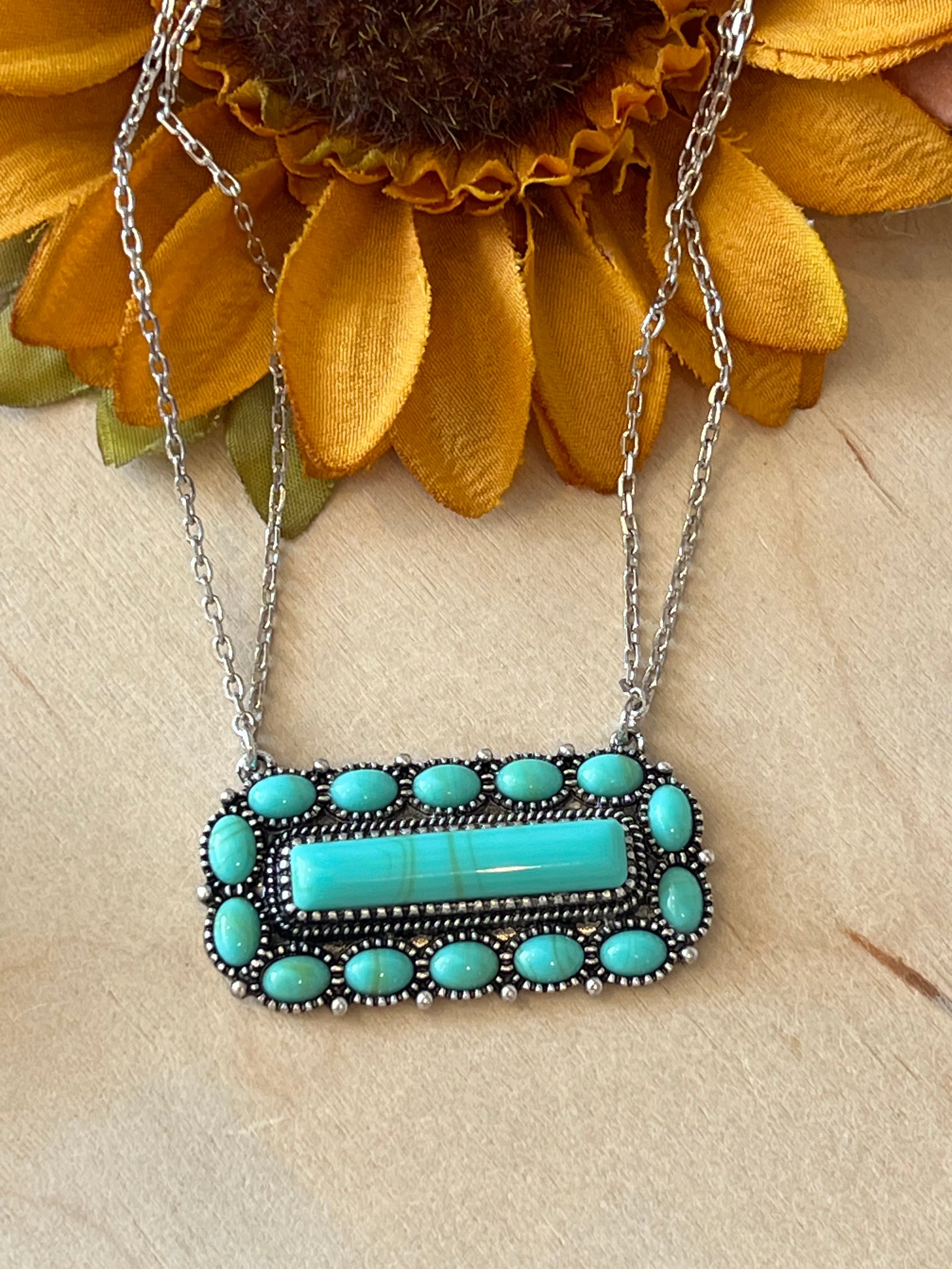 Twin Chain Turquoise Necklace