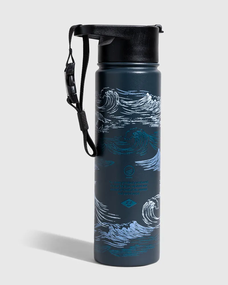 Waves 22 Oz. Insulated Steel Bottle