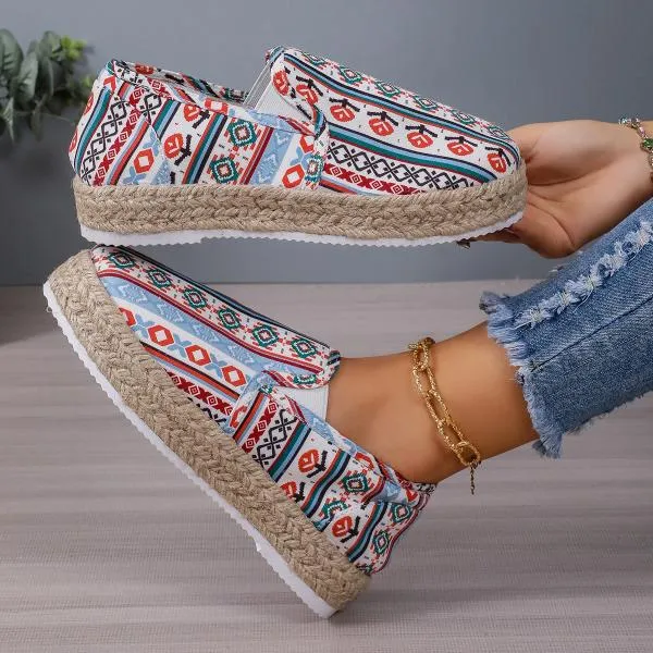 Women's Casual Ethnic Style Colorful Espadrilles 08347813S