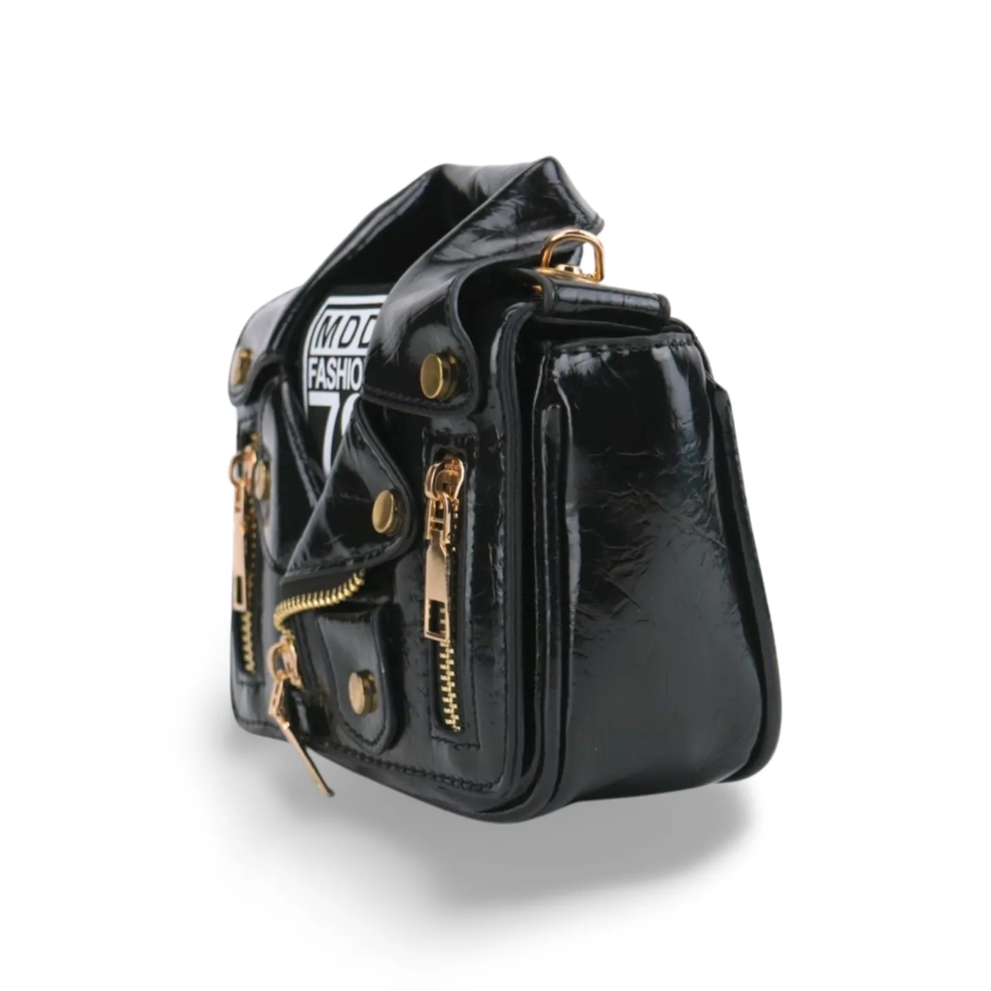 Women's Chic PU Leather Motorcycle Jacket Shoulder Bag