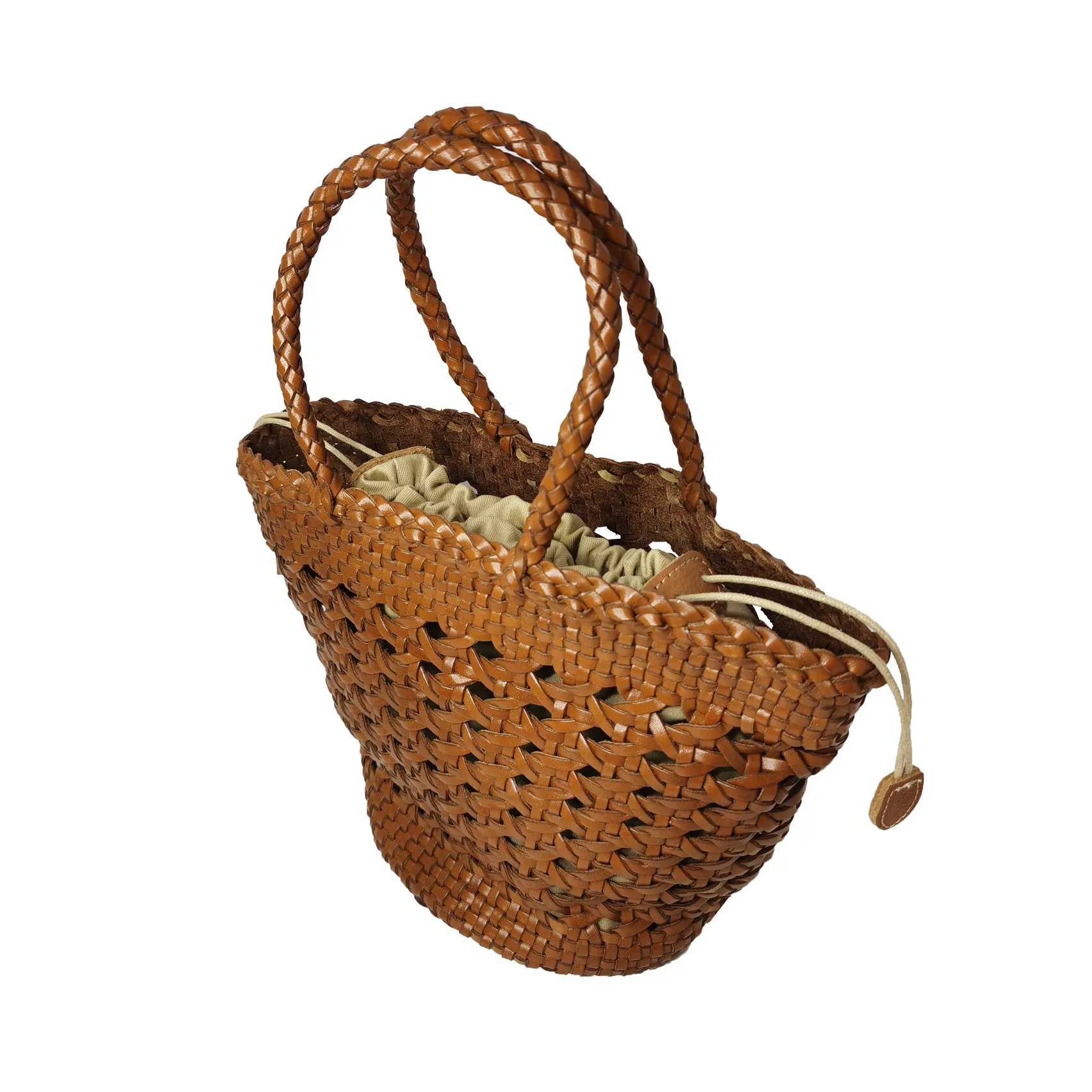 Women's genuine cowhide leather handbag Woven Basket V2 design